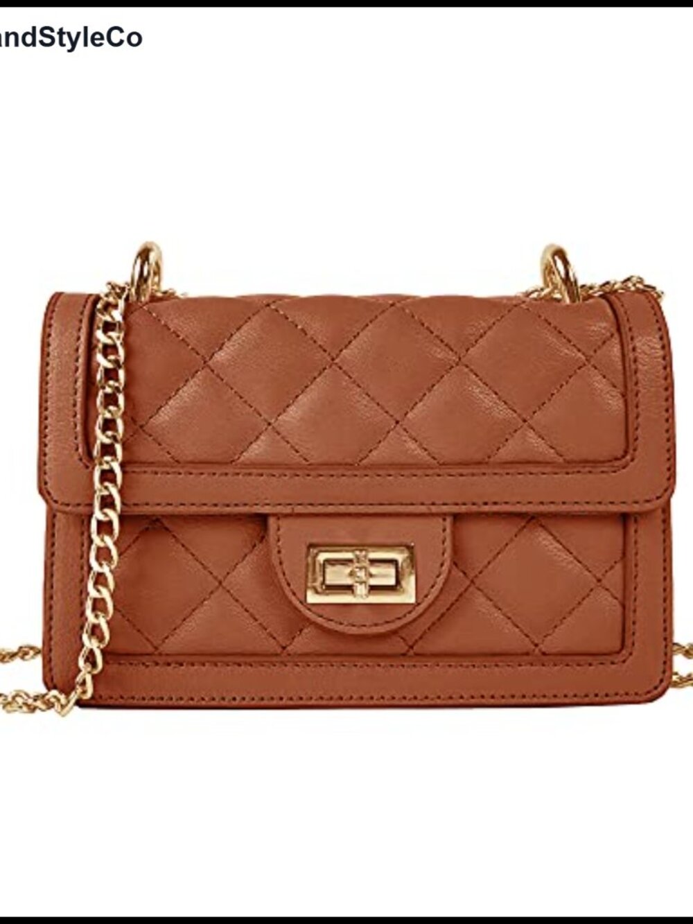 Quilted Small Crossbody Bag with Gold-Tone Hardware Vegan Leather